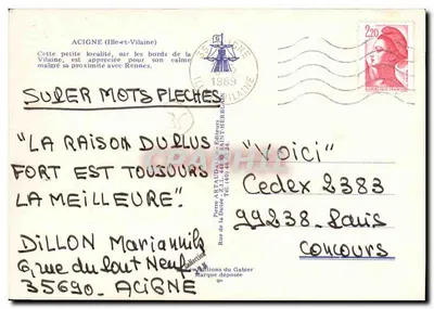 Acigne — vista panorámica — Ediciones del Gabier — Reverso