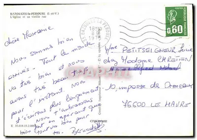 Bazouges-la-Pérouse — Kościół i jego stara ulica — Wydawca Cimerome — Rewers