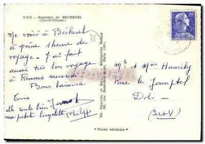 Bécherel — Souvenir de Bécherel — Ed. Chauvel et Billand — Rewers