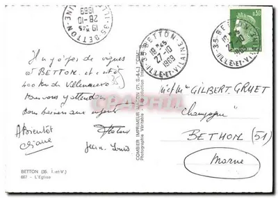 Kerk van Betton — panoramische weergave — Cim, Uitgever in Mâcon — Achterkant