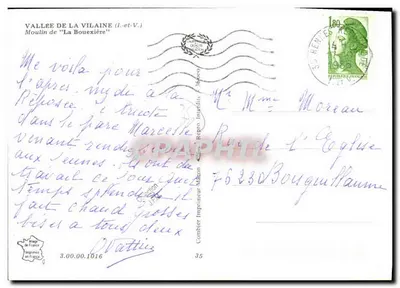 Moinho de La Bouexière — Vale da Vilaine (Il-et-V.) — Cinq — Verso