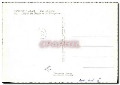 Cancale (Ille-et-Vilaine) — Widok z powietrza — Hotel du Grouin i Semafory — Rewers