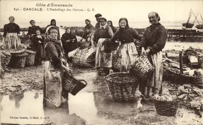 Côte d'Émeraude — Das Verpacken der Austern — G. F. — Edition Guérin, St-Malo (I.-et-V.)