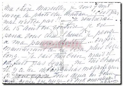 Zamek La Chaussée — widok z lotu powietrznego — wydawca C. Bamy — Rewers