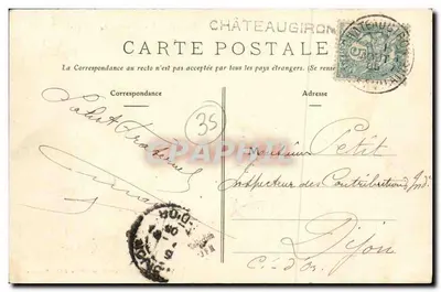 Châteaugiron (Ille-et-Vilaine) — Ogólny widok zamku — wydawca J. Miny, n°21 — Rewers