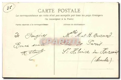Le Chateillier — O antigo manor da Vieuville — Editor não visível, n° de série 212 — Verso