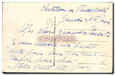 पुराना पोस्टकार्ड चाटिलॉन एन वेंडेले ए मैनोर डेज रूसियर — पीछे