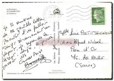 Castelo de Combourg — A Bretanha — Edições S.P.E.A. — Verso