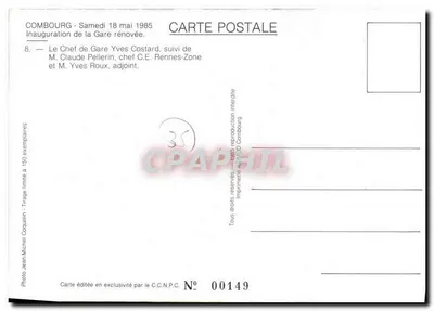 Combourg — Otwarcie odnowionej stacji — C.C.N.P.C. N° 00149 — Rewers