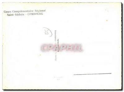Escola Saint Gilduin — Cours Complémentaire Régional — Combourg — Verso