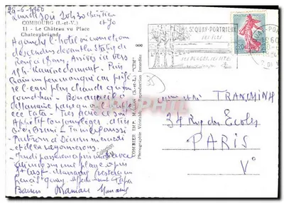 Zamek w Combourg — widok z placu — Wyd. MACON (S.-et-L.) — Rewers