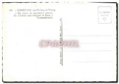 Combourg — O Castelo e o Lago — Edição MBSNY, Rennes — Verso