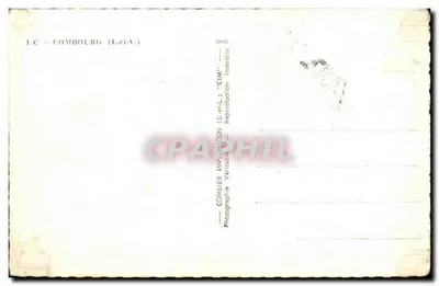 Combourog (Ille-et-Vilaine) — widok panoramiczny z zamku, kościoła i wsi — wydawca Combiér, nr 000 — Rewers