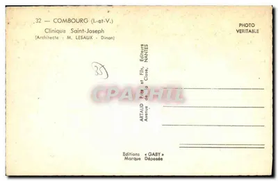 Clínica São José — Combourg (Ille-et-Vilaine) — Edições Gaby — Verso