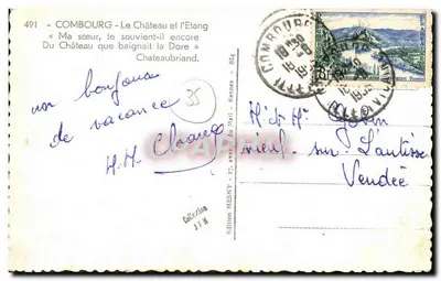 Castelo de Combourg — Lago — Edição do Mail, n°491 — Verso