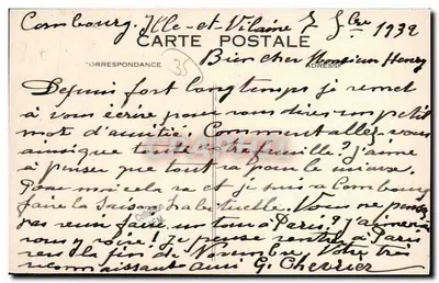 Castelo de Combourg — visita de Maurice Barrès em 1899 — Verso