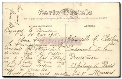 Combourg (Ille-et-Vilaine) — Zamek, ilustrowany przez Chateaubrianda — strona północna i Pelouse — wydawca n°3591 — Rewers