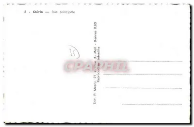 Crévin — Rua Principal — Edit. P. Mesny, 27, avenue du Mail, Rennes — Verso