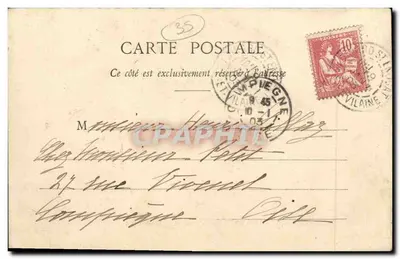 Dinard — Plaża i Malouine — G. F. - Milles Deymas, wyd. — Rewers