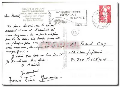 Praia de Saint-Enogat — Dinard — Edições de Arte Jack (fabricante) — Verso