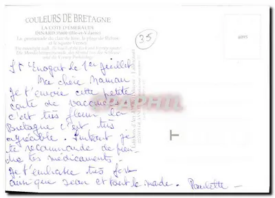 Dinard — A Costa da Esmeralda — Editora de Arte Ano 1970 — Verso