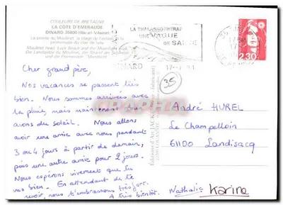 Dinard — Côte d'Émeraude — Éditions d'Art Jack (fabricant) n° 22700 — Rewers