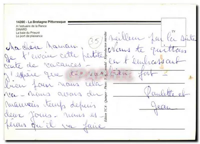 Dinard — Zatoka Plaisance — Wydawnictwo Y.C.A. - Fotografia Y.R. Caoudal — Rewers