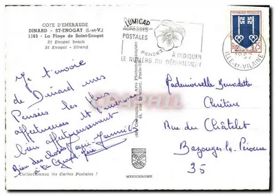 Plaża Saint-Enogat — Dinard, Ille-et-Vilaine — wydawca IRIS — Rewers