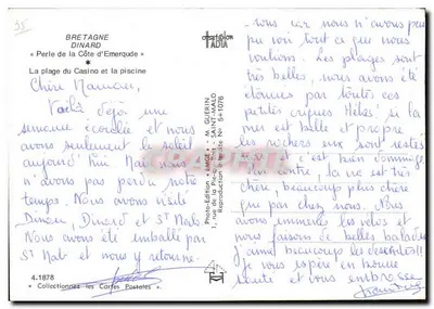 Dinard — A praia do Casino e a piscina — Emgé — Verso
