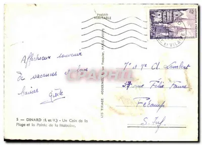 Dinard (Il. et V.) — Kąt plaży i punkt Malouine — Les Tirages Modernes, Paris (VIIIe) — Rewers