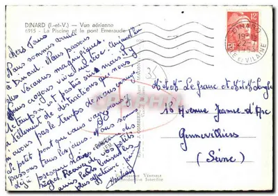 Dinard (Ille-et-Vilaine) — Widok z lotnictwa — Basen i most Emeraude — Fotograf Vénitabile — Rewers