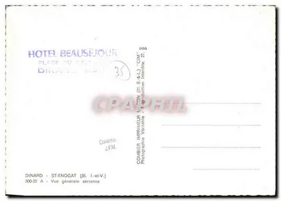 Dinard - Ogólny widok z powietrza — Hotel Beausejour — wydawca Combier Imprimeur Macon — Rewers