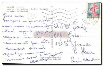 Dinard — Le Vedette — Il Ponte Emeraude — Fotografo Combier Editore — Verso