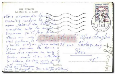 Cap Fréhel — Vista da baía com vela — C.A.P. (editor) — Verso