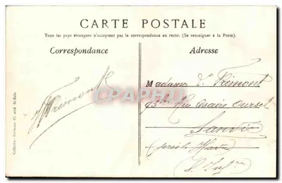 Dinard — Wizja plaży i zamek — wydawca anonimowy — Rewers