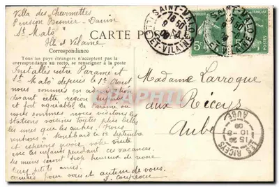 Dinard — A Praia, lado do Grande Casino — Editor E-D, n° 695 — Verso