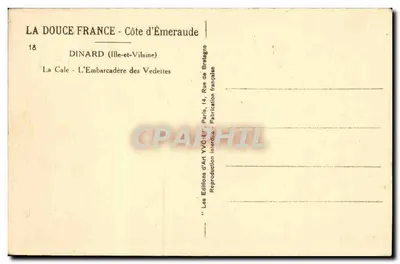 Dinard - La Cale - Het Molen van de Vedetten — Les Éditions d'Art YVC N°18 — Achterkant