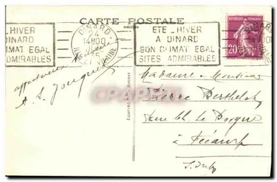Dinard — A Palmeraie — Côte d'Emerande — Editor Loir — Verso
