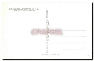 Bazouges-la-Perouse — Menhir Pierre Longue — Ed. Chauvel et Brua — Rewers