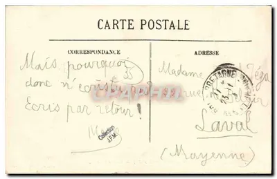 Dol-de-Bretagne (Ille-et-Vilaine) — Place des Postes — J. Sorel, Editor Rennes — Verso