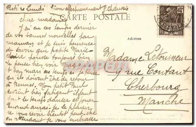 Essé (Ille-et-Vilaine) — La Roche aux Fées, południowy bok — megalitowy dolmen, 2. we Francji pod względem znaczenia — wydawca A. Lambin, Rennes — Rewers