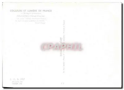 Fougères (Ille-et-Vilaine) — Castelo histórico — Edição Yvon — Verso