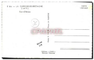 Rua d'Anjou — La Guerche-de-Bretagne — Edições Gaby — Verso
