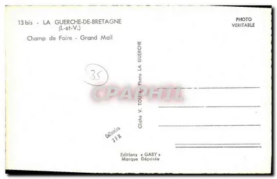 La Guerche-de-Bretagne — Campo de Feira — Edições Gaby — Verso