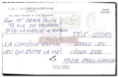 Place Plumier — Rue des Vieux Porches — Éditions Gaby — Verso