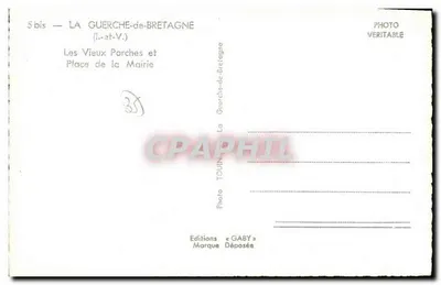 La Guerche-de-Bretagne — Les Vieux Porches et Place de la Mairie — Editions GABY — Verso