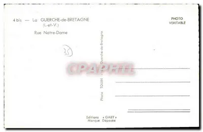 La Guerche-de-Bretagne — Rue Notre-Dame — Éditions Gaby — Verso