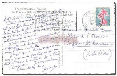 Fougeres (Ille-et-Vilaine) — O Castelo (séculos XII e XV) — Edições d'Art GraphiL — Verso