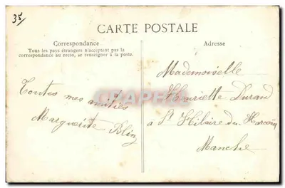 Fougères — Le marché — Côte d’Emeraude, 1884 — Verso