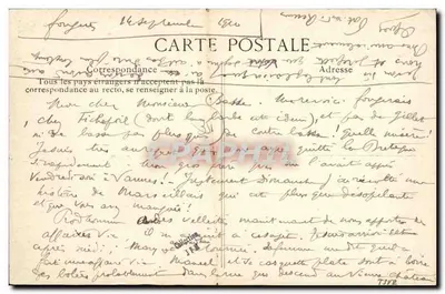 Fougères — Estátua de Lariboisière e Escola de Meninas — Editor Côte d’Émeraude — Verso